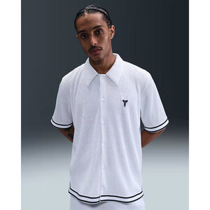 Nike x Kobe Men's XL Pleated Short Sleeve Basketball Top White/Black IB0020 100